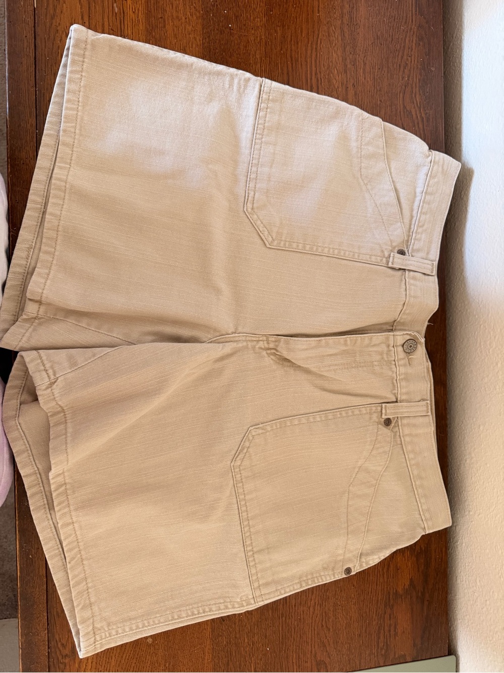 Faded Glory Khaki Casual Shorts with Front Label